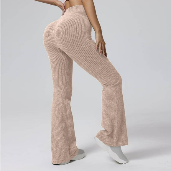 TaTaai Women's Seamless Flared Yoga Pants High Waist Butt Lifting Scrunch Long Leggings Non See Through Tummy Control Athletic Gym Workout Casual Lounge Soft Gift