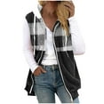 thumbnail image 2 of Women's Sleeveless Zip-Up Vest Coat – Open Front V-Neck Patchwork Outerwear, Casual Layering Piece for Office Commute, Date Night & Weekend Street Style, 2 of 5