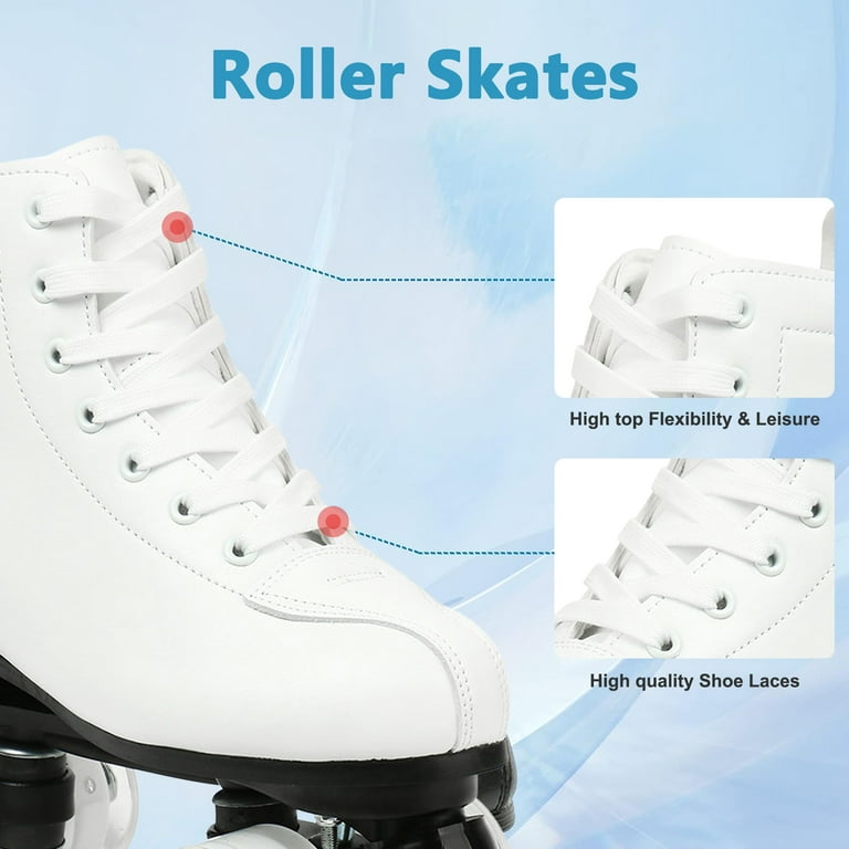 COMEONROA Adult Classic Quad Roller Skates, Light up Wheels
