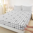 thumbnail image 3 of Manfei Cute Bowtie Bed Sheets,Black Bowknot Bow King Sheets,Geometric Plaid Sheet Set For Children,Breathable Room Decoration,4 Pieces, 3 of 7
