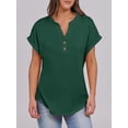 thumbnail image 2 of Women's V Neck Short Sleeve Blouse - Dressy Casual, Summer Flowy, 2025 Trend, 2 of 6
