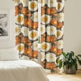 thumbnail image 2 of Ambesonne Floral Curtains, Orange White Flowers Plot, Pair of 28"x95", Pale Vermilion Green, 2 of 5