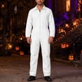 thumbnail image 2 of Mens Solid Color Coveralls Collared Long Sleeve Zip Up Utility Jumpsuits with Pockets Mechanic Workwear Boiler Suits, 2 of 8