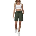 thumbnail image 3 of Women's Hiking Cargo Shorts Lightweight Quick Dry Summer Casual Athletic Shorts Camping Travel Pockets by Yigetop Blackish Green L, 3 of 7