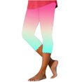 thumbnail image 3 of AnuYalue Women Capri Leggings Tummy Control Cropped Yoga Pants Summer Knee Length Beach Pants Solid Casual Joggers Workout Capris Multicolor M, 3 of 6
