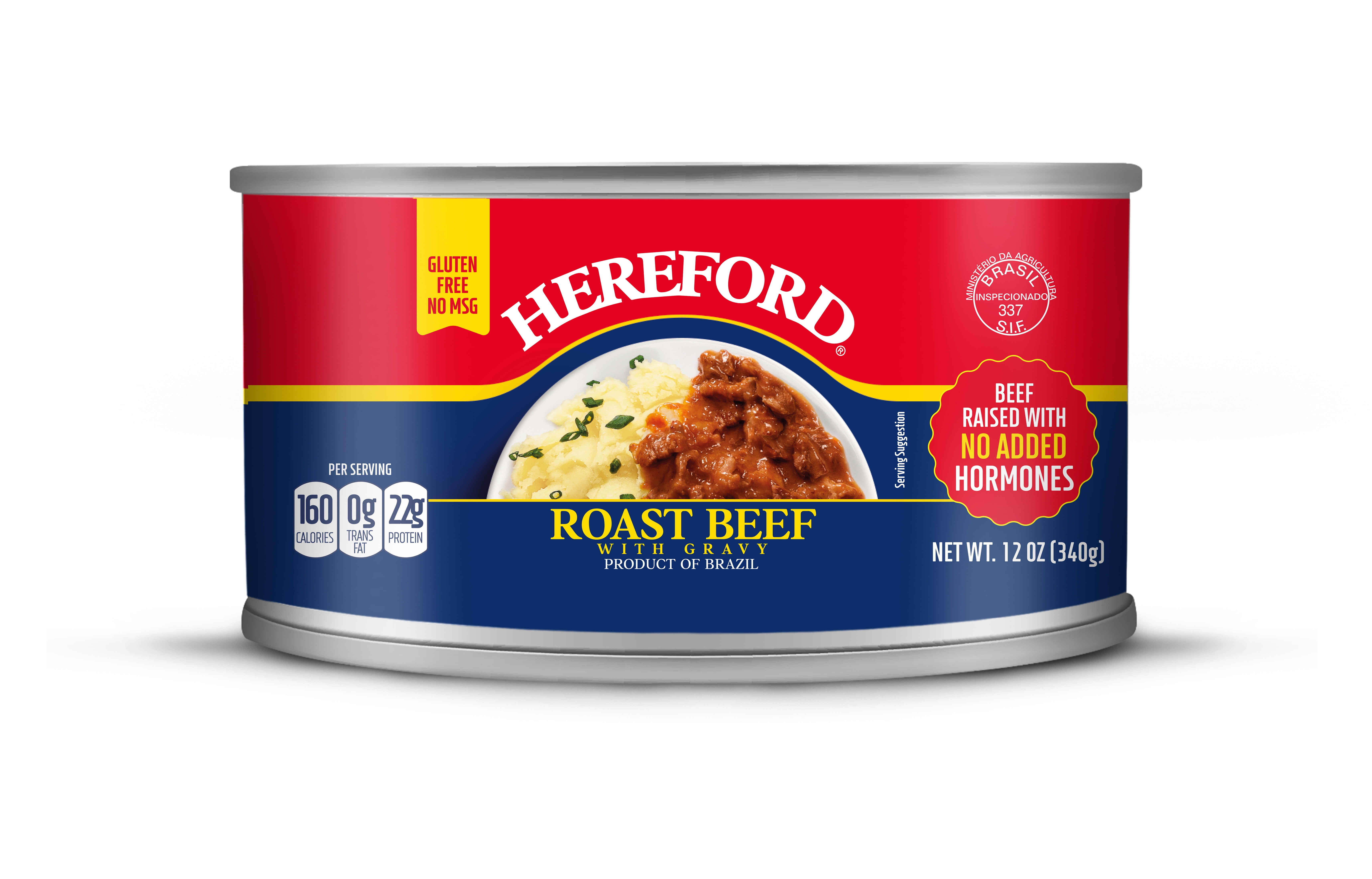 (4 pack) Hereford Roast Beef, with Gravy, 12 oz Can