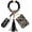 A_black Leopard, variant on Silicone Key Ring Bracelets Wristlet Keychain Wallet with Net Chapstick Holder for Women