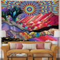 thumbnail image 2 of Sun Tapestry Tapices de pared Psychedelic Trippy Mountain Tapes ER, 2 of 5