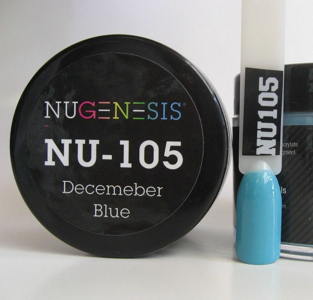 NUGENESIS Nail Color Dip Dipping Powder 1.5oz/jar - NU105 Decemeber Blue