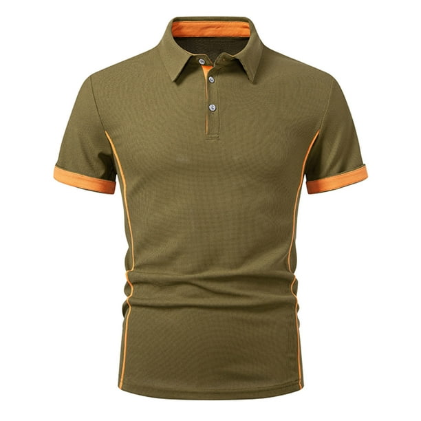Camisetas de Manga Larga para Hombres Sudadera Casual Botón Sólido Blusa de Cuello de Vuelta, Ligero Cuarto de Manga Superior