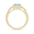 thumbnail image 2 of Angara Natural 2.2 Ct. Aquamarine with Diamond Classic Ring in 14K Yellow Gold for Women (Ring Size: 9), 2 of 9