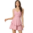 thumbnail image 1 of Vestido de Tirantes Finos Allegra K En Capas con Volantes Rosa XL, 1 of 6