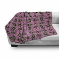 thumbnail image 3 of Garden Art Soft Flannel Fleece Blanket, Roses and Gerbera Flowers Pattern Illustration with Botanical Inspirations, Cozy Plush for Indoor and Outdoor Use, 60" x 80", Pink Pale Green, by Ambesonne, 3 of 6