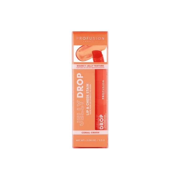 Profusion Cosmetics | Teinte lèvres et joues Jelly Drop - Coral Crush