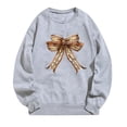 thumbnail image 1 of Rbaofujie Sweat à Capuche Oversize pour Femmes Mode Féminine Manches Longues Col Rond T-Shirt Imprimé Blouse Ample Chandails en Molleton Sans Capuche Gris Halloween Chandail à Capuchon, 1 of 4