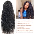 thumbnail image 5 of HAOFAN 13x6 Lace Front Wigs Human Hair Pre Plucked 180% Density Brazilian Deep Wave Lace Frontal Wig with Baby Hair 9A Natural Black Human Hair Wigs for Black Women(18 in Deep Wigs), 5 of 8