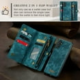 thumbnail image 6 of Feishell Durable 2-In-1 Magnetic Detachable Wallet Case for Samsung Galaxy A54 5G,for Women Men,Premium PU Leather Zipper Pocket Flip Multi Card Slots Purse Phone Case with Wrist Strap,Green, 6 of 10