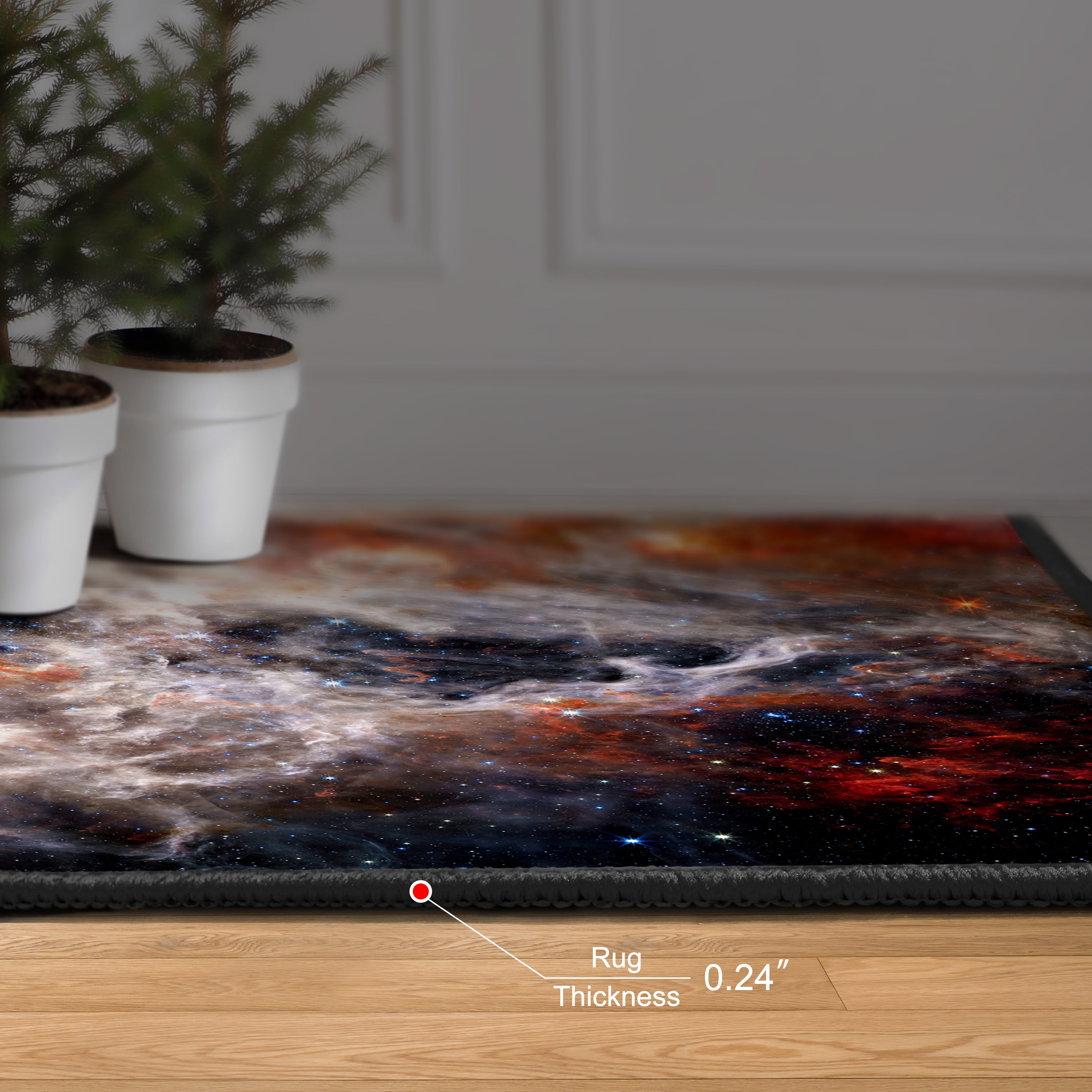 The James Webb Space Telescope Washable Art Area Rug size 5'x8', Power-loomed, Heavenly Softness with Non-Slipping Backing