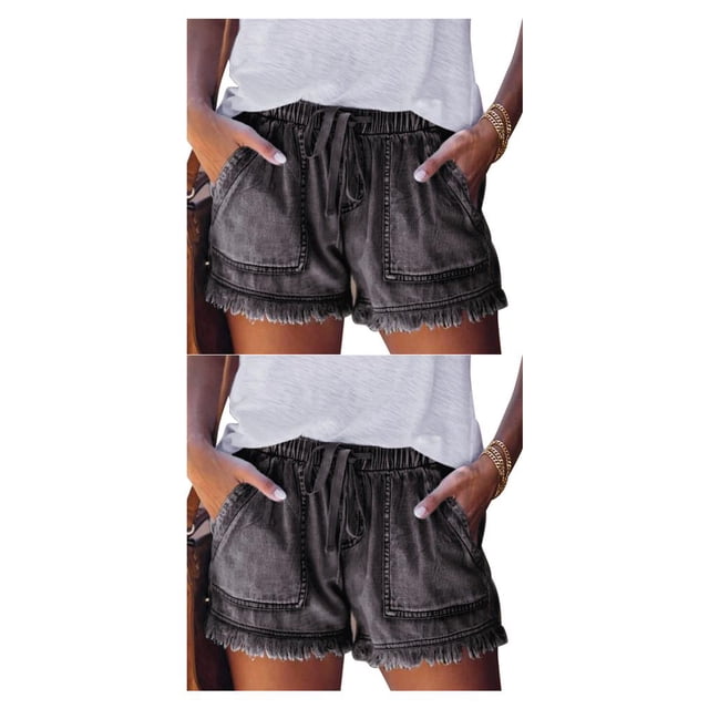 Sonducket Pantalones cortos de mezclilla informales suaves para mujer, pantalones cortos de mezclilla para niñas, vacaciones en la playa, Type5 NO5