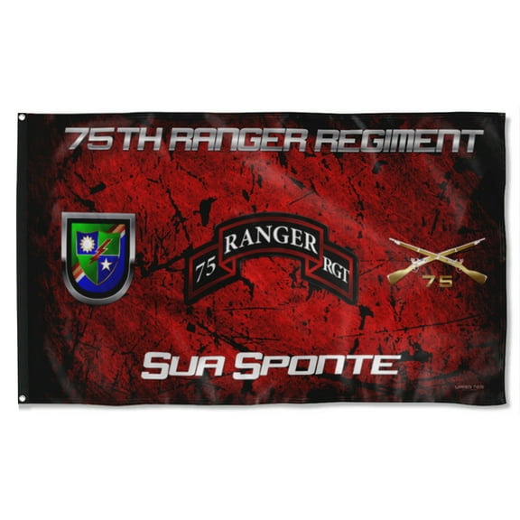 Cayyon 75th Ranger Regiment Sua Sponte Flag 3x5Feet Military Banner with 2 Brass Grommets