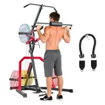 VEVOR Home Gym Equipment, Leverage Gym with 2:1 Ratio LAT Low Row System, Strength Training Machine for Squats Deadlifts Bench Press Bicep Curls, Home Gym Machine,Adjustable Full Body Workout Station