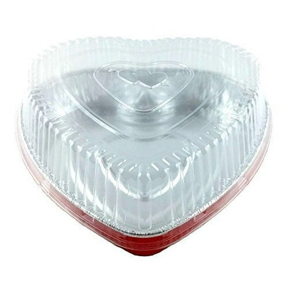 Handi-foil 9-3/16” x 9-5/8” Aluminum Foil Heart Shaped Cake Pan (10 Count)