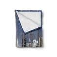 thumbnail image 2 of Modern Soft Flannel Fleece Blanket, Business Office Conference Room Table Chairs City View at Dusk Realistic Photo, Cozy Plush for Indoor and Outdoor Use, 50" x 70", Grey Black Blue, by Ambesonne, 2 of 6