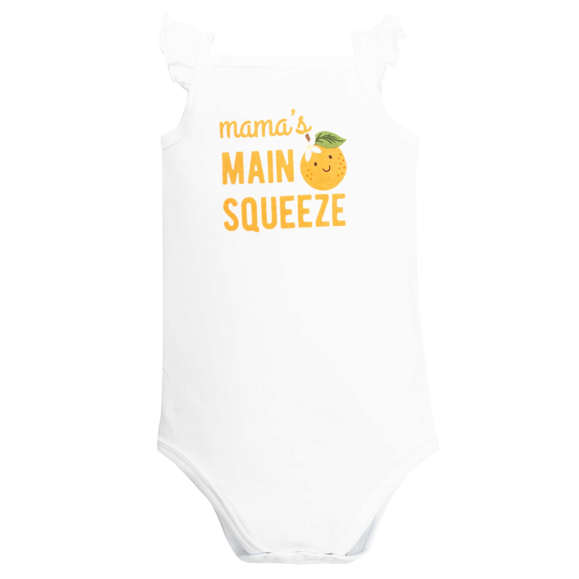 Hudson Baby Girl Cotton Bodysuit, Shorts and Shoe Set, Main Squeeze Orange, 9-12 Months