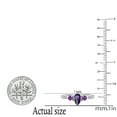 thumbnail image 3 of Dazzlingrock Collection 7X5MM Pear Amethyst & Round White Diamond 3 Stone Teardrop Engagement Ring for Women (0.10 ctw, Color I-J, Clarity I1-I2) in 18K White Gold, Size 6.5, 3 of 4