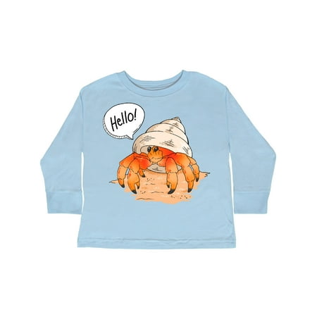 

Inktastic Summer Hello Cute Hermit Crab Gift Toddler Boy or Toddler Girl Long Sleeve T-Shirt