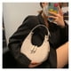 thumbnail image 4 of Bolso de mano de cuero de moda para mujer, estilo hobo, con forma de media luna, para hombro y debajo del brazo, 4 of 5