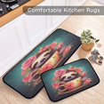 thumbnail image 6 of Coolnut 2 Pieces Sloth Kitchen Rugs and Mats Set Absorbent Soft Kitchen Mats for Floor Non-Slip Kitchen Mat Doormat Set, 19.7"x47.2"+19.7"x27.6" Home Decor Gifts, 6 of 7
