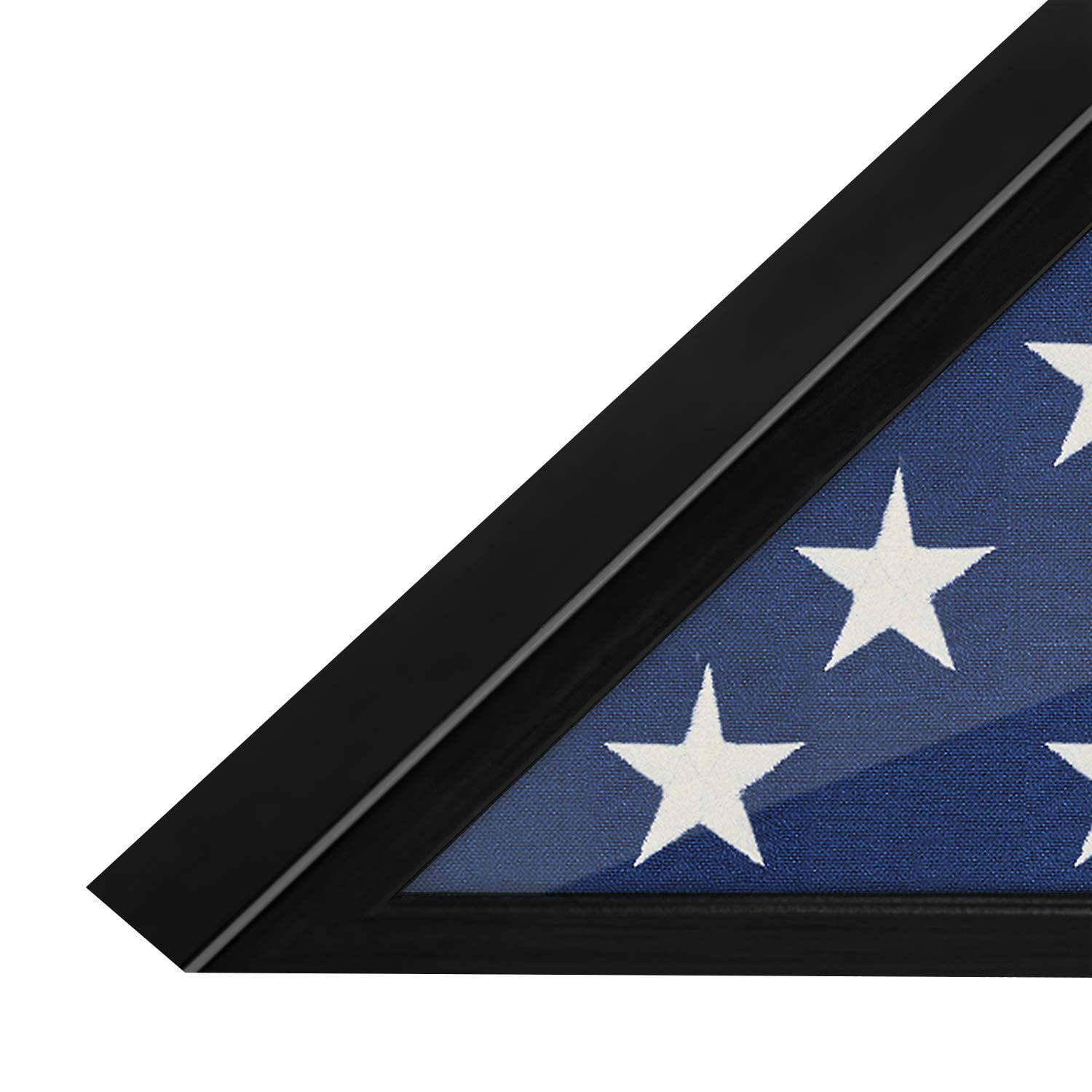 Americanflat Large Flag Display Case for Burial Flag - Fits Folded 5 x 9.5' Flag - Military Flag Case - Silhouette Collection - Flag Box with Polished Plexiglass - Black