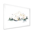 thumbnail image 2 of Designart 'Minimalistic Landscape of Forest Deer and Mountains' Modern Framed Art Print, 2 of 4