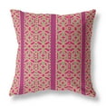 thumbnail image 1 of 18" X 18" Pink And Green Broadcloth Floral Throw Pillow, 1 of 3