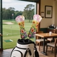 thumbnail image 4 of Yuyamidu Sunflowers Golf Headcovers, Waterproof PU Leather Golf Head Covers for Hybrid Fairway Driver Pink Flowers Golf Head Protective Cover, 4 of 7