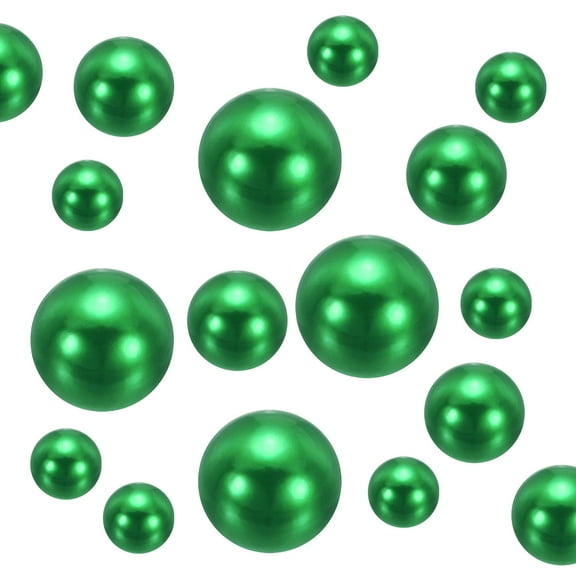 Uxcell 300Pcs Faux Pearl for Crafting, 8/14/20mm No Hole Round Pearls Beads, Green