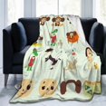 thumbnail image 5 of Playful Monkey & Crocodile Print Flannel Blanket - Cozy, Warm, Durable Polyester Throw with Cartoon Character Design for All Seasons, Machine Washable, Allseason Blanket|Playful Design|Soft Texture, 5 of 10