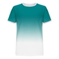 thumbnail image 5 of Tops for Men under $5 Short Sleeve Round-Neck Gradient Print Casual Sports T-shirt Shirts Green M, 5 of 5