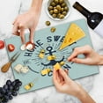 thumbnail image 4 of Anchor Cutting Board, Home Ocean Lettering on a Nautical Sketch with Worn out Background, Decorative Tempered Glass Cutting and Serving Board, Large Size, Navy Blue and White, by Ambesonne, 4 of 5