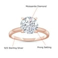 thumbnail image 3 of AFFY 1 Carat Moissanite Diamond Solitaire Ring for Women in 18K Rose Gold over Sterling Silver-4, 3 of 10
