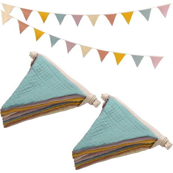 15.5 Ft Pennant Banner Flags, Triangle Bunting Flag Banner for Boho Wedding Birthday Party Decorations, Home Decor Banner