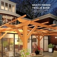 thumbnail image 5 of Outsunny 10' x 13' Outdoor Pergola, Wood Gazebo Grape Trellis with Stable Structure for Climbing Plant Support, Dark Brown, 5 of 10