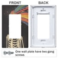 thumbnail image 3 of Yayeee Rocker Switch Wall Plate 3-Gang 6.5"x4.6" Home Decorative Outlet Cover, Black Skeleton, 3 of 6