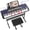 Black, variant on Redsmile 61 Key Piano Keyboard with Lighted Keys Stand Bench Microphone Headphone and Built-in Speakers for Beginners, Pink