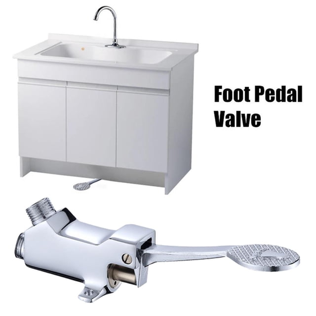 Válvula de control de pedal de piezaza Grifo Fregadero Grifo de agua Grifo de interruptor de lavabo vertical Grifo de agua fría simple BLESIY grifo de bomba de pie