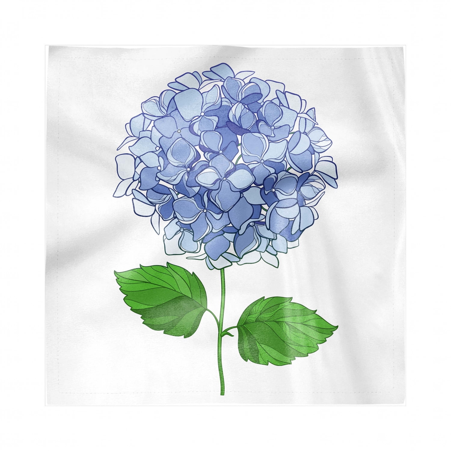 Hydrangea Napkins Set of 4, Simple Digital Drawn Graphic of Flower