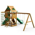 thumbnail image 5 of Gorilla Playsets Mountaineer Wooden Swing Set with Wood Roof, Extreme Tube Slide, and Built-in Picnic Table, 5 of 18