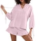 thumbnail image 2 of Conjunto de Dos Piezas para Mujer: Top de Larga con Lazo y Bóxer con Volantes Conjunto Informal A Juego Rosa L, 2 of 9