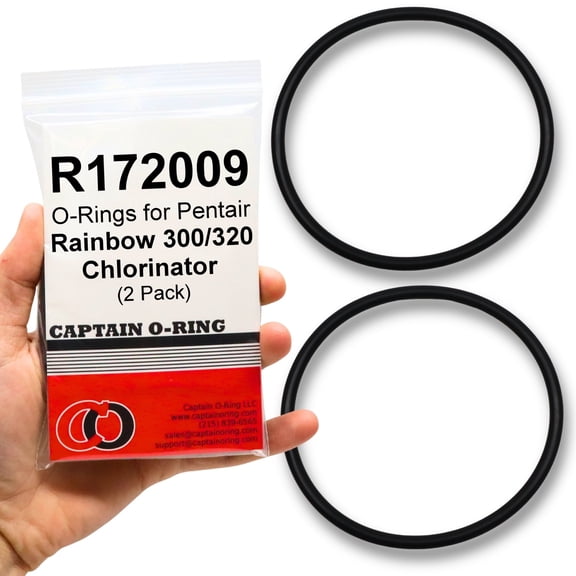 Captain O-Ring  Replacement R172009 O-Rings for Pentair for Rainbow Chlorinator 300 & 320 Lid, Chlorine Resistant 2 Pack